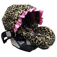 Baby Bella Maya Infant car seat cover, pink leopard